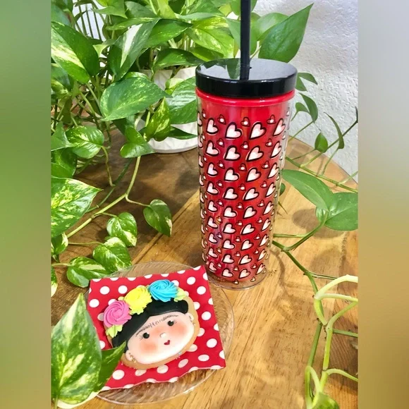 Kate Spade New York Hearts Acrylic Tumbler with Straw - Picture 3 of 5